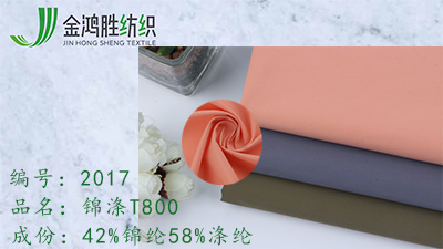 金鴻勝錦滌T800面料 防水羽絨服棉服面料 錦滌休閑風(fēng)衣布